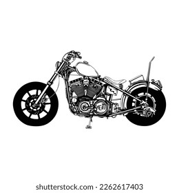 old motorcycle vintage garage vector