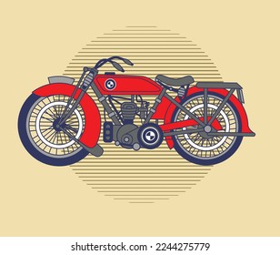 
Old motorcycle vintage graphic design vector illustration