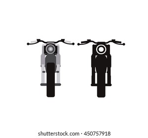 Old Motorcycle wit black silhouette