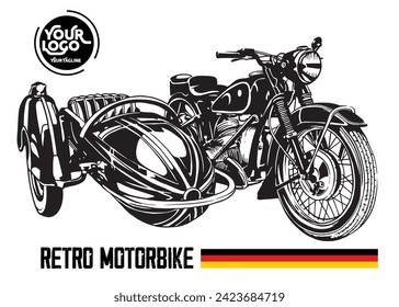 Old motorcycles made in Germany. Vector illustration on white background.