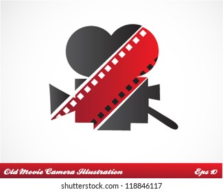 Old Movie Camera Vector Illustration