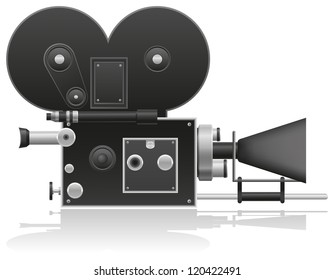 old movie camera vector illustration isolated on white background