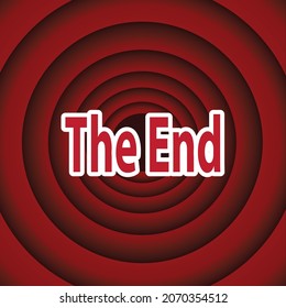 Old Movie ending screen background, the end vector illustration. vector design