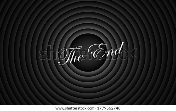 Old Movie ending\
screen background. The end typography. Old movie screen. Vector EPS\
10. Illustration.