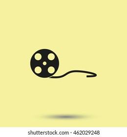 Old movie film strip . Cinema film roll icon.