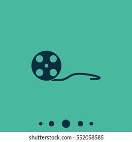 Old movie film strip . Cinema film roll icon.