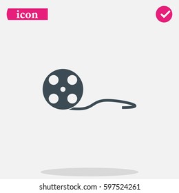 Old movie film strip . Cinema film roll icon.