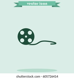 Old movie film strip . Cinema film roll icon.