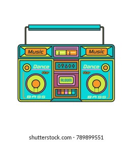 Old multi-colored tape recorder