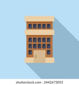 Icono de edificio de varios pisos antiguo vector plano. Empresa inmobiliaria. Diseño moderno