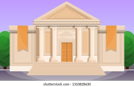 Old Museum Concept Banner Cartoon Illustration Stock Vector (Royalty ...