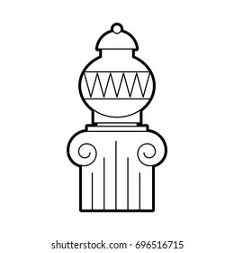 Old museum vase on column