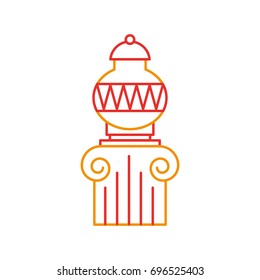 Old museum vase on column