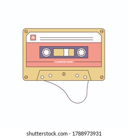 old music audio cassete tape vector isolated illustration white background icon