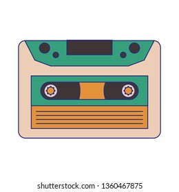 old music cassette symbol blue lines
