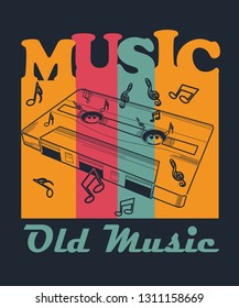 Old Music design vector art