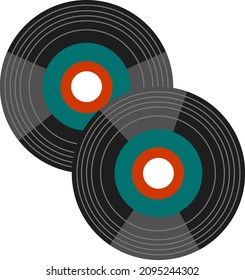 Old music disk, illustration, vector on a white background.