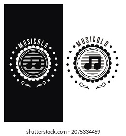 old music logo design vector