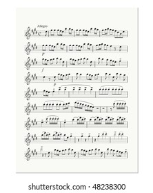 Old Music Note Sheet
