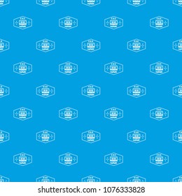 Old music pattern vector seamless blue repeat for any use