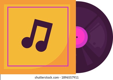Old music plate, illustration, vector on a white background.