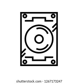old music player icon isolated on white background, vector illustration