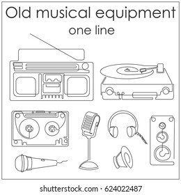 Old musical equipment drawn by one line