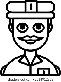 An old mustache policeman icon