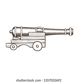 old naval cannon vector illustration