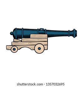 old naval cannon vector illustration