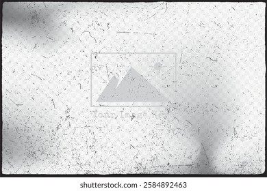 Old Negative Photo Film with Real Scratches Texture and Frame Border as Modern Analog Devices Style Invertible Template and Your Image Here Icon - Black on Transparent Background - Vector Retro Design