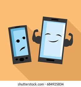 Old and new smartphones.