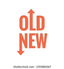 Old New Way Typography Arrows Opposite Stock Vector (Royalty Free ...