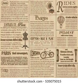 Old newspaper  french background.