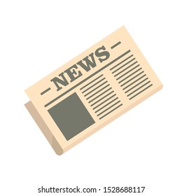 Old newspaper icon. Flat illustration of old newspaper vector icon for web design