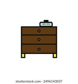 old nightstand vector type icon