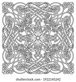 Old Norse, Celtic design. Dragons in ancient Scandinavian style, isolated on white, vector illustration