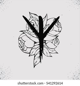 Old Norse Scandinavian runes. Rune alphabet. Occult ancient symbols. Vector illustration