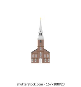 Old North Church In City Of Boston Usa