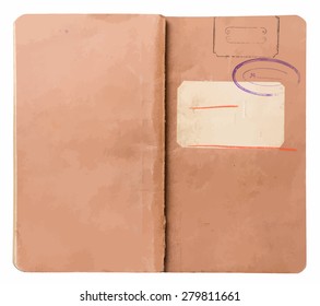 old note book, vector