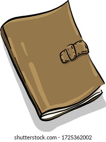 Old notebook, illustration, vector on white background