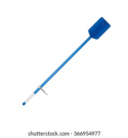 Old oar in blue design 