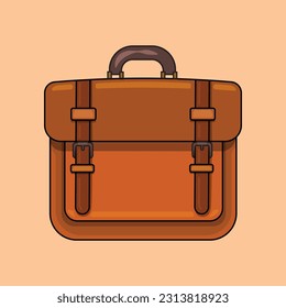 Old Office Bag Illustration Vector. Vintage Dad Office Bag. Perfect for father's day