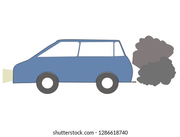 Old oil car make black smoke pollution destroy good environment, make lot co2