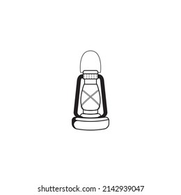 diseño del logotipo de la ilustración vectorial del icono de la lámpara de aceite antigua.