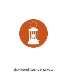 diseño del logotipo de la ilustración vectorial del icono de la lámpara de aceite antigua.