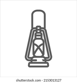  Old Oil Lamp simple line icon
