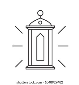 Old oil lantern icon on outline style. Ramadan equipment lantern icon.