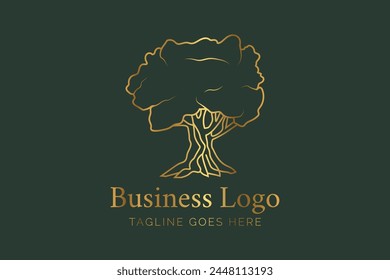 Old Olive Tree Green and Gold Logo