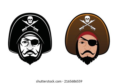 Alte, eine Aug-Piratenziege auf Vektorgrafik